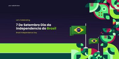 Brazilië onafhankelijkheid dag banier in kleurrijk modern meetkundig stijl. nationaal onafhankelijkheid dag groet kaart Hoes met typografie. vector illustratie voor nationaal vakantie viering partij