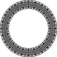 vector zwart monochroom ronde ornament ring van oude Griekenland. klassiek patroon kader grens Romeins rijk.