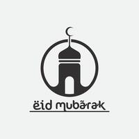 eid mubarak icoon logo Islamitisch en ramdhan religie illustratie logo ontwerp vector moskee