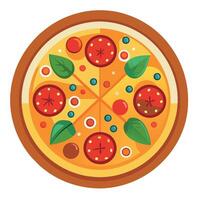 tekenfilm geïsoleerd vector beeld van een pizza. tekenfilm snel voedsel pizza sticker