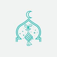 eid mubarak icoon logo Islamitisch en ramdhan religie illustratie logo ontwerp vector moskee