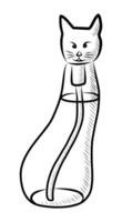 zwart en wit vector tekening van deodorant voor katten