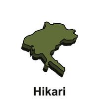 hikari stad kaart regio van Japan groen kleur illustratie ontwerp vector