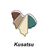 kusatsu vector wereld kaart stad illustratie. geïsoleerd Aan wit achtergrond, voor bedrijf