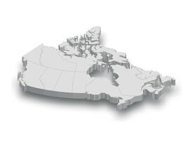 3d Canada wit kaart met Regio's geïsoleerd vector