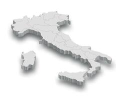 3d Italië wit kaart met Regio's geïsoleerd vector
