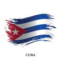 grunge vlag van Cuba, borstel beroerte vector