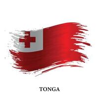 grunge vlag van Tonga, borstel beroerte vector