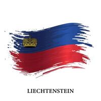 grunge vlag van Liechtenstein, borstel beroerte vector