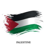 grunge vlag van Palestina, borstel beroerte achtergrond vector