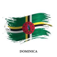 grunge vlag van dominica, borstel beroerte vector