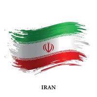 grunge vlag van iran, borstel beroerte achtergrond vector