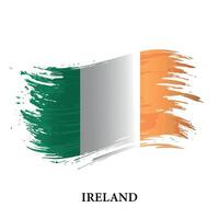 grunge vlag van Ierland, borstel beroerte vector