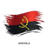 grunge vlag van Angola, borstel beroerte vector