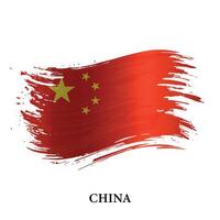 grunge vlag van China, borstel beroerte achtergrond vector