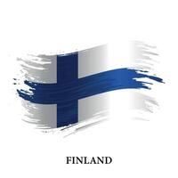 grunge vlag van Finland, borstel beroerte vector