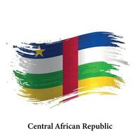 grunge vlag van centraal Afrikaanse republiek, borstel beroerte vector