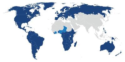 Christendom distributie kaart van de wereld. vector