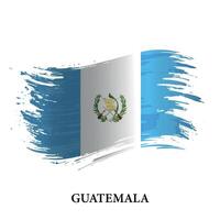 grunge vlag van Guatemala, borstel beroerte vector