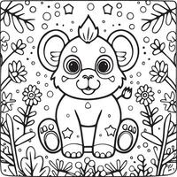 schattig baby dieren kleur Pagina's. schattig baby dieren schets vector