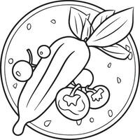 fruit kleur Pagina's voor kleur boek. fruit schets vector