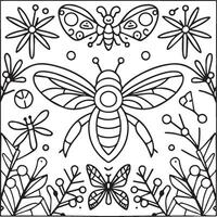 insecten kleur Pagina's voor kleur boek. insecten schets vector. vector