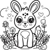 schattig baby dieren kleur Pagina's. schattig baby dieren schets vector