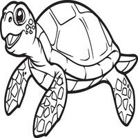 zee schildpad kleur Pagina's. zee schildpad schets voor kleur boek vector