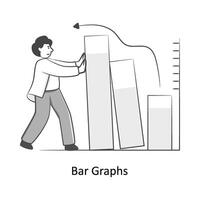 bar grafieken vlak stijl ontwerp vector illustratie. voorraad illustratie