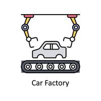 auto fabriek vector gevulde schets icoon ontwerp illustratie. fabricage eenheden symbool Aan wit achtergrond eps 10 het dossier