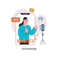 leven streaming vlak stijl ontwerp vector illustratie. voorraad illustratie