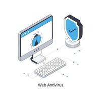 web antivirus isometrische voorraad illustratie. eps het dossier voorraad illustratie. vector