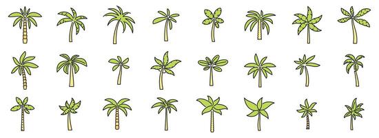 palm pictogrammen reeks vector kleur
