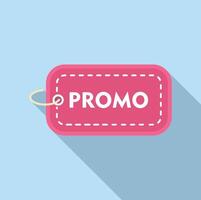 promo uitverkoop label icoon vlak vector. pakket transactie vector