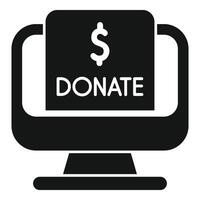 online geld bijdrage icoon gemakkelijk vector. financiën winst hulpbron vector