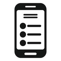 online telefoon wens lijst icoon gemakkelijk vector. zorg items vector