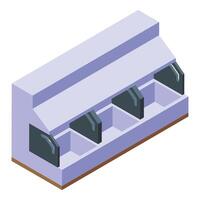 voeden kip doos icoon isometrische vector. voeden productie vector