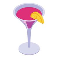 roze limoen cocktail icoon isometrische vector. drinken roze gin vector