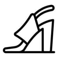 bevallig sandalen hakken icoon schets vector. elegant model- schoenen vector