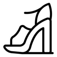 leer sandalen hakken icoon schets vector. vrouwelijk glamoureus fashionista schoenen vector