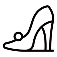 leer stiletto icoon schets vector. voguish ontwerper schoenen verzameling vector