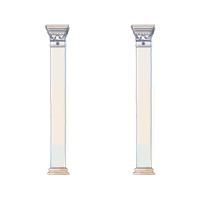 Gestileerde Griekse kolom van de krabbel Dorische Ionische Korinthische kolommen. Vector illustratie. Klassieke architectonische ondersteuning