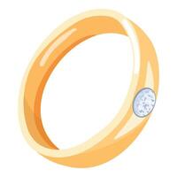 klassiek diamant ring icoon tekenfilm vector. dame goud vector