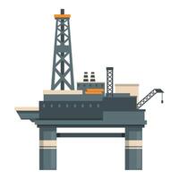 gebouw olie platform icoon tekenfilm vector. vat tank zee vector