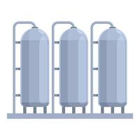 gas- tanks groep icoon tekenfilm vector. gas- extractie fabriek vector