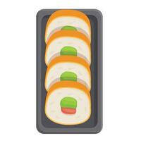 klein sushi doos icoon tekenfilm vector. snel voedsel levering vector
