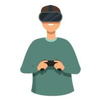 gamer met vr koptelefoon icoon tekenfilm vector. controleur gamer vector