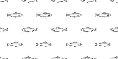 vis naadloos patroon Zalm vector tonijn haai sjaal geïsoleerd dolfijn walvis oceaan zee herhaling behang tegel achtergrond tekenfilm illustratie dier tekening wit ontwerp