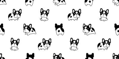 hond naadloos patroon Frans bulldog vector puppy huisdier herhaling behang tegel achtergrond sjaal geïsoleerd tekenfilm tekening illustratie ontwerp