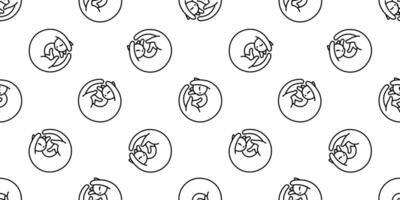 kat naadloos patroon katje slapen vector calico ras huisdier sjaal geïsoleerd herhaling achtergrond tekenfilm dier tegel behang illustratie tekening wit ontwerp